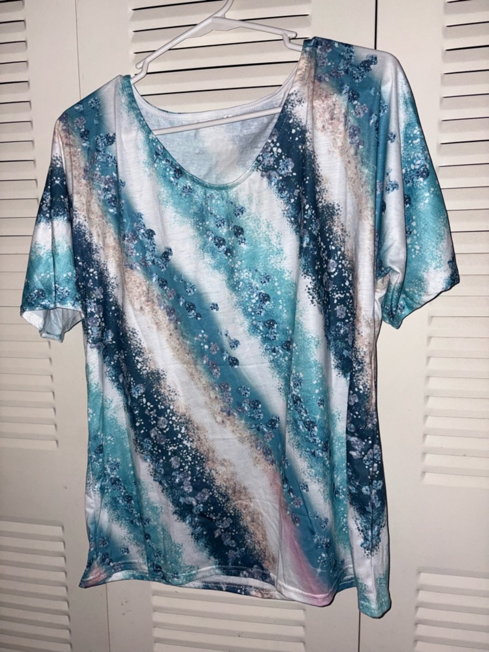 Teal Watercolor Short Sleeve Tee